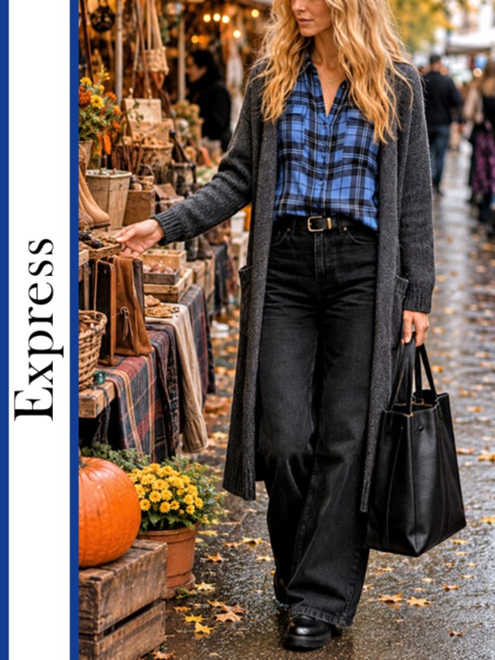Express | Blue Plaid Portofino Shirt